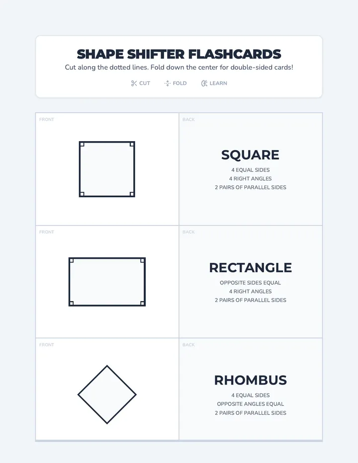 Shape Shifter Flashcards