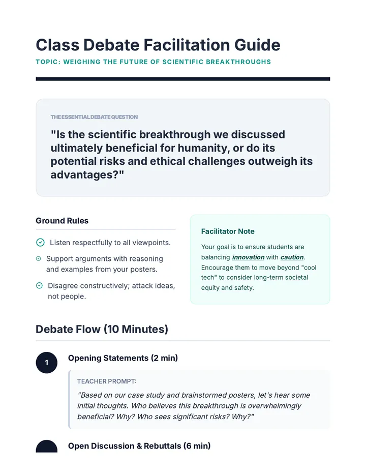 Debate Facilitation Guide Discussion