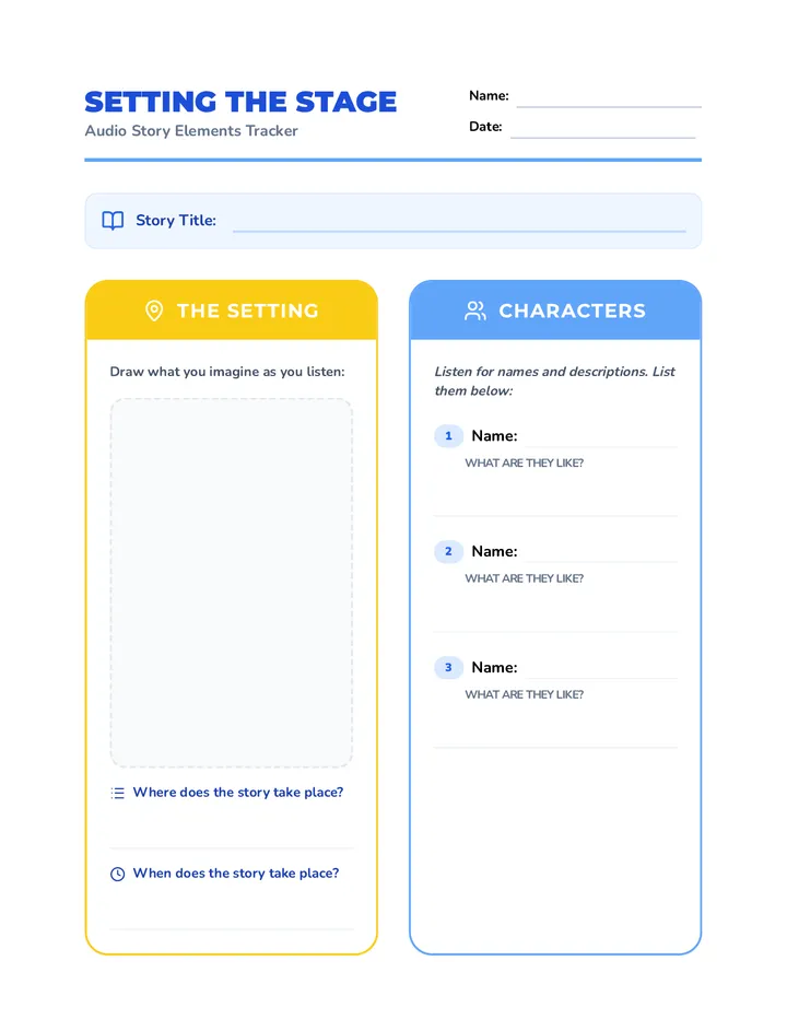 Setting the Stage Worksheet