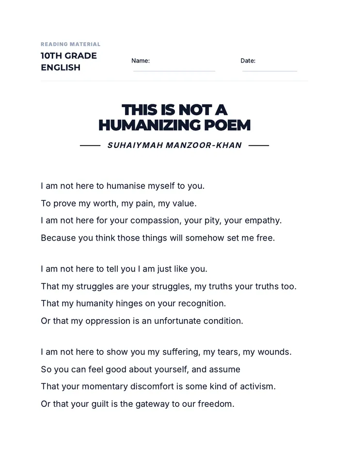 Poem Text Reading