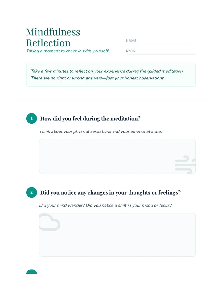 Reflection Worksheet