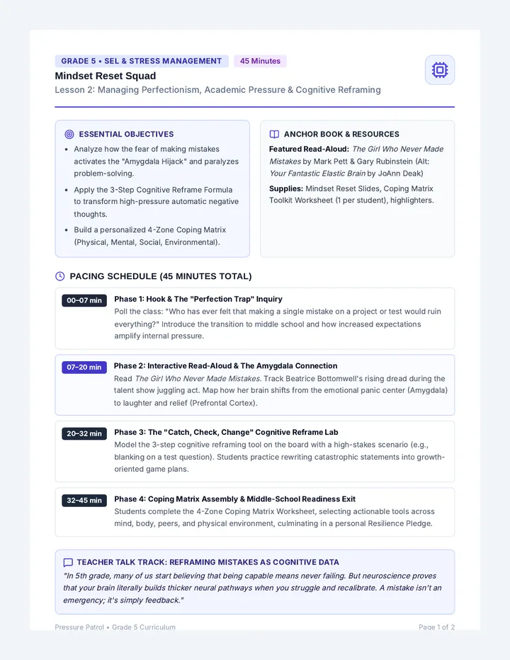 Mindset Reset Lesson Guide