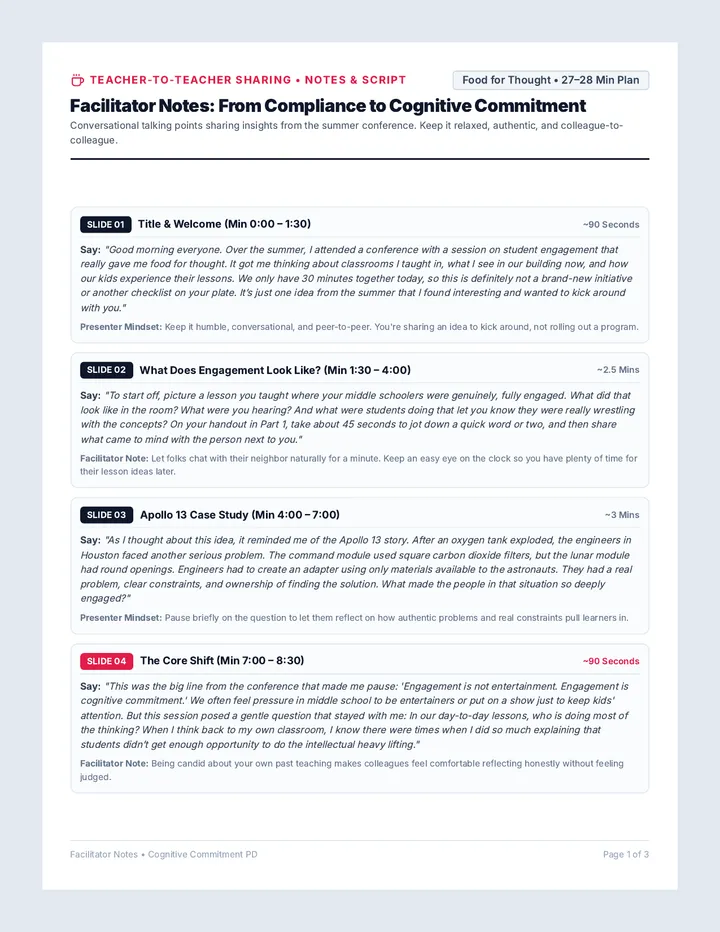 Cognitive Commitment Presenter Notes