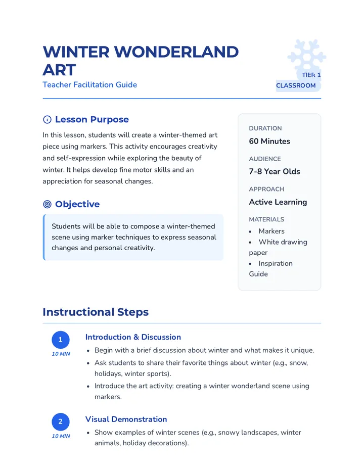 Winter Wonderland Teacher Guide