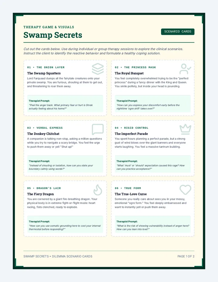 Swamp Secrets Game Cards