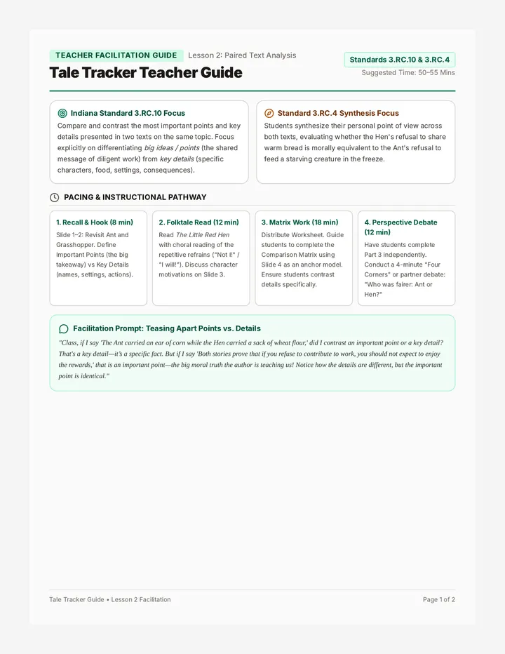 Tale Tracker Teacher Guide