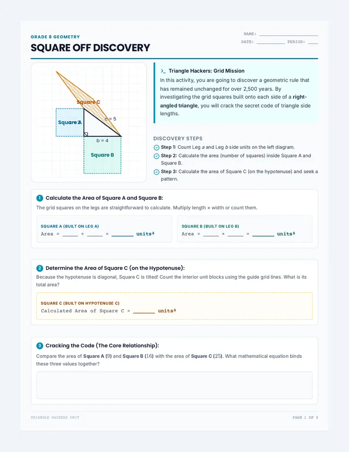 Square Off Worksheet