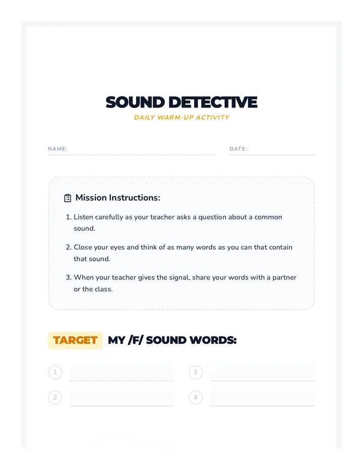 Sound Detective Warm-Up