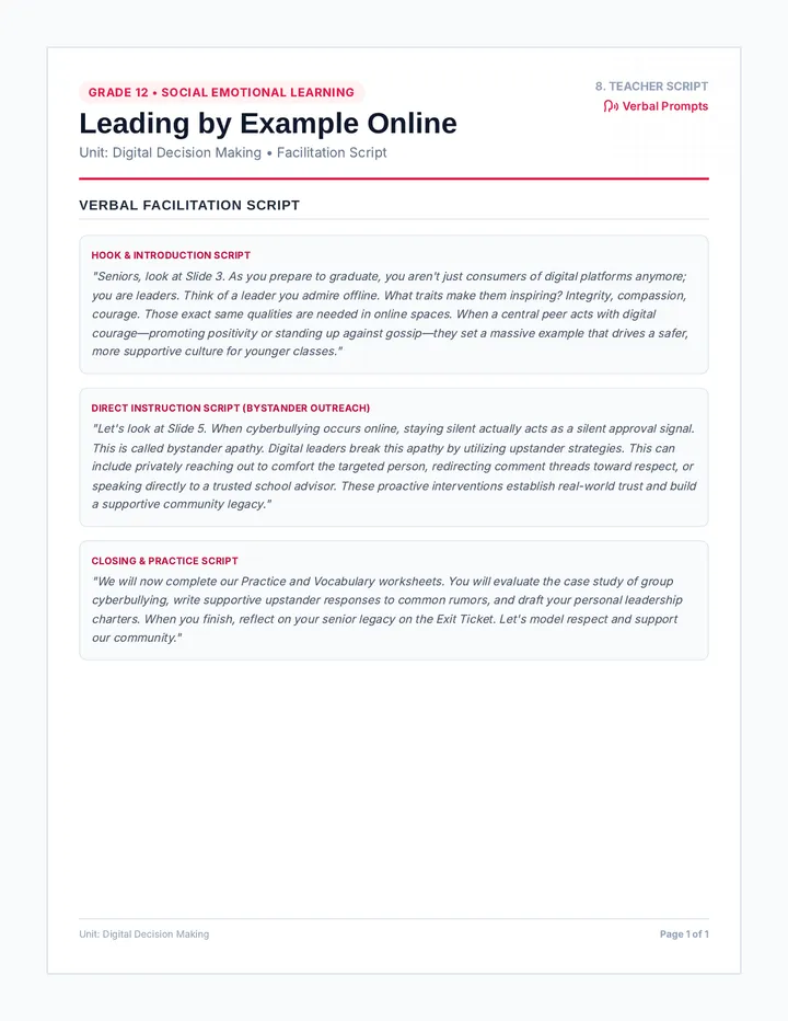 Leadership Teacher Script