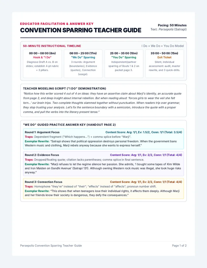 Convention Sparring Teacher Guide
