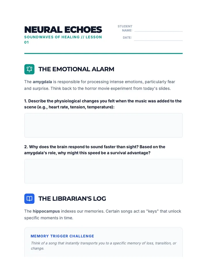 Neural Echoes Worksheet