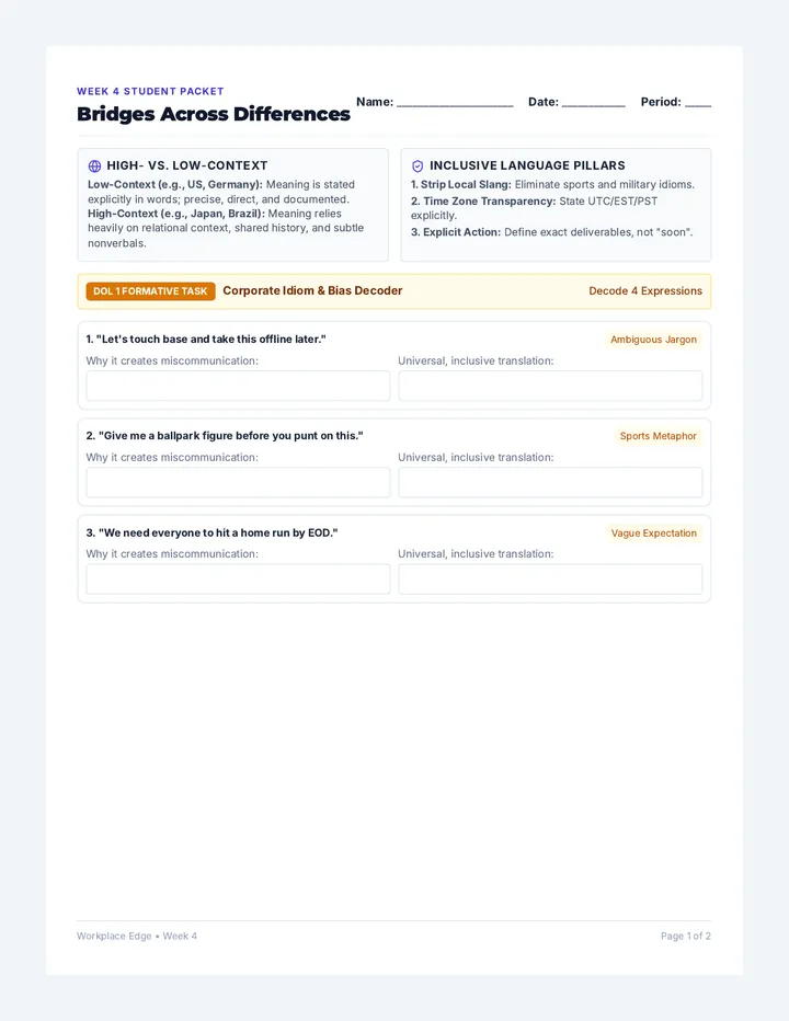 Bridges Across Differences Student Packet