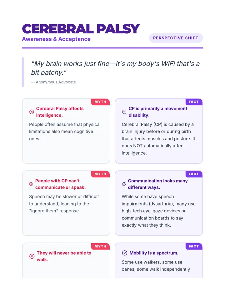 Cerebral Palsy Myths Handout