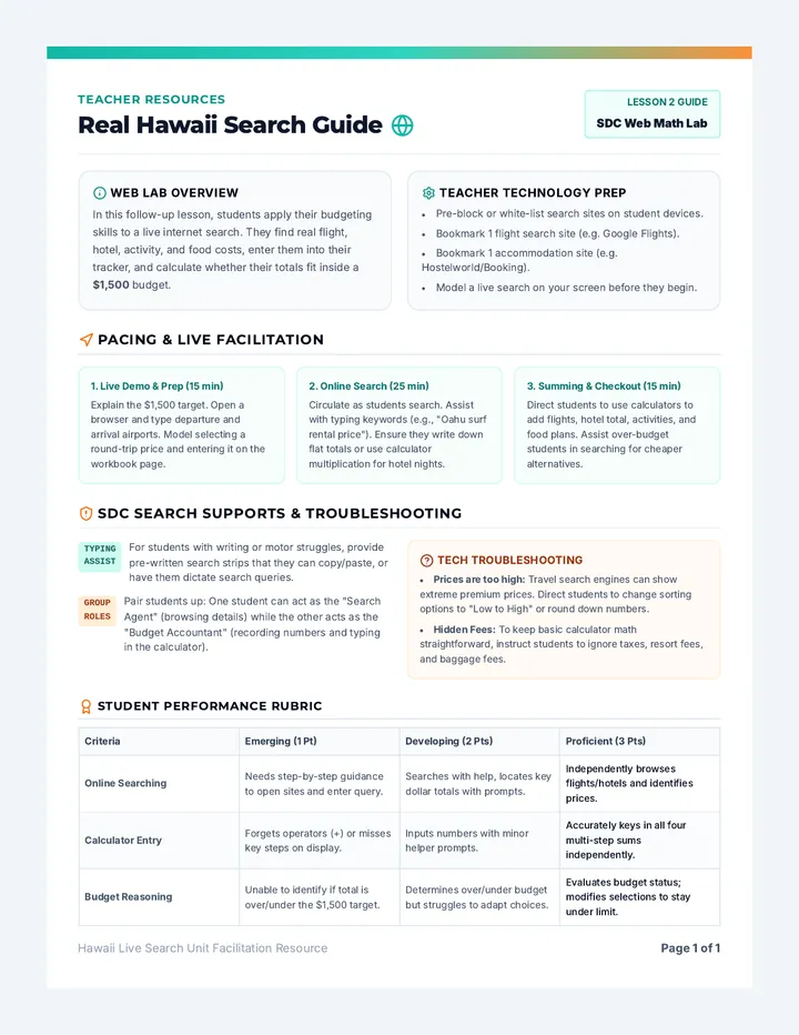 Real World Hawaii Teacher Guide