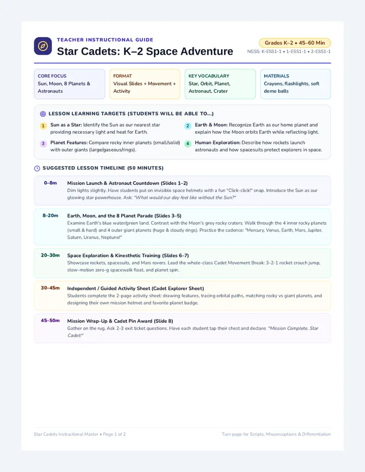 Star Cadets Teacher Guide