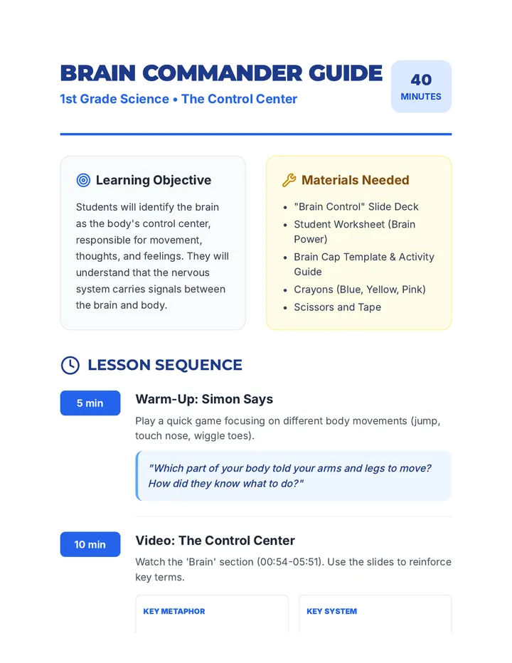 Brain Commander Teacher Guide