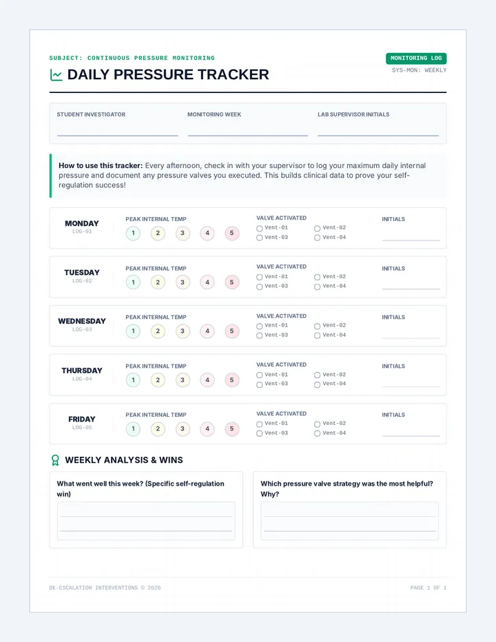 Daily Pressure Journal Tracker