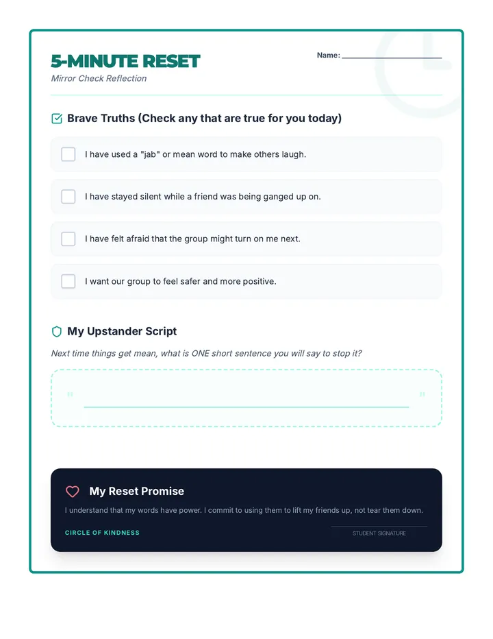 Mirror Check Worksheet