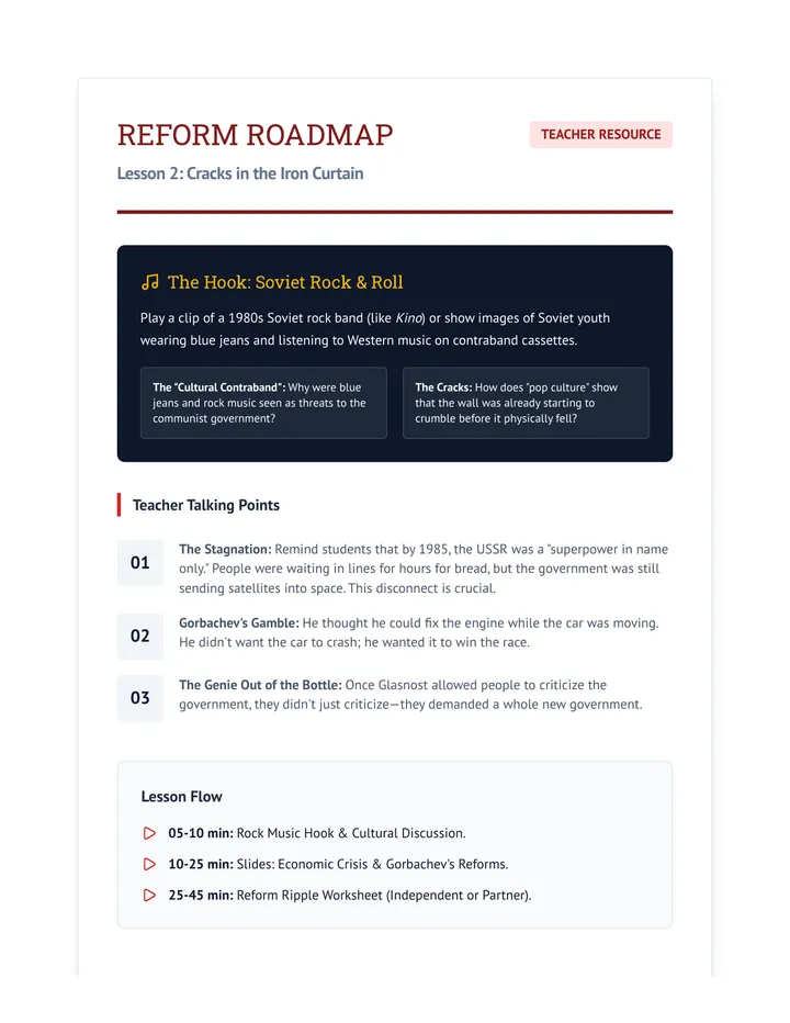 Reform Roadmap Teacher Guide