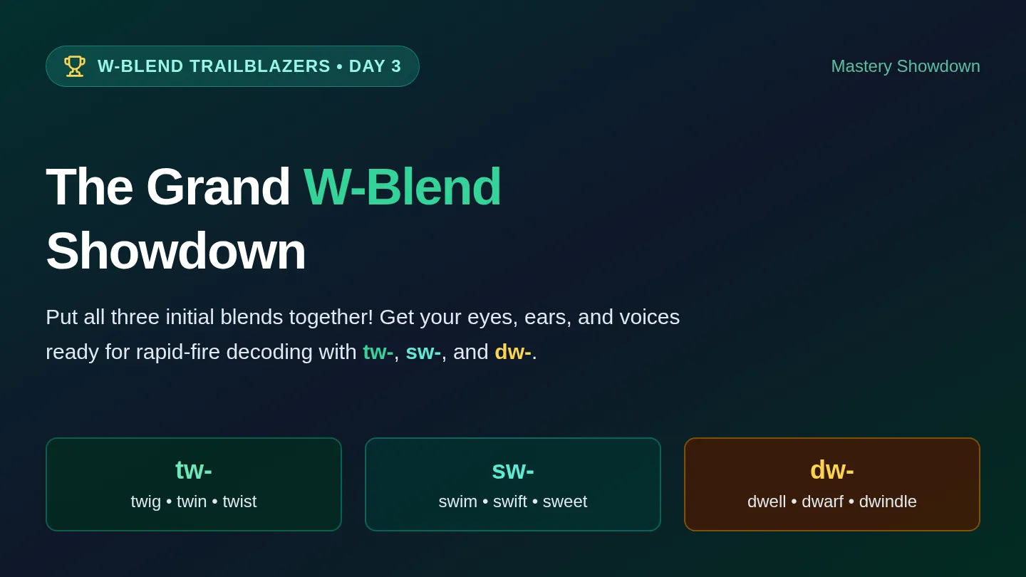 W Blend Showdown Slides