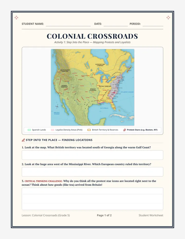 Colonial Crossroads Student Handout