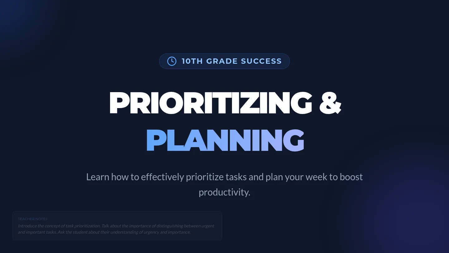 Prioritizing and Planning Slides