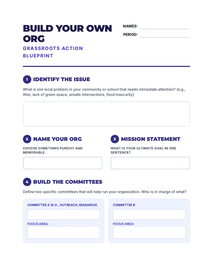 Build Your Own Org Blueprint Worksheet