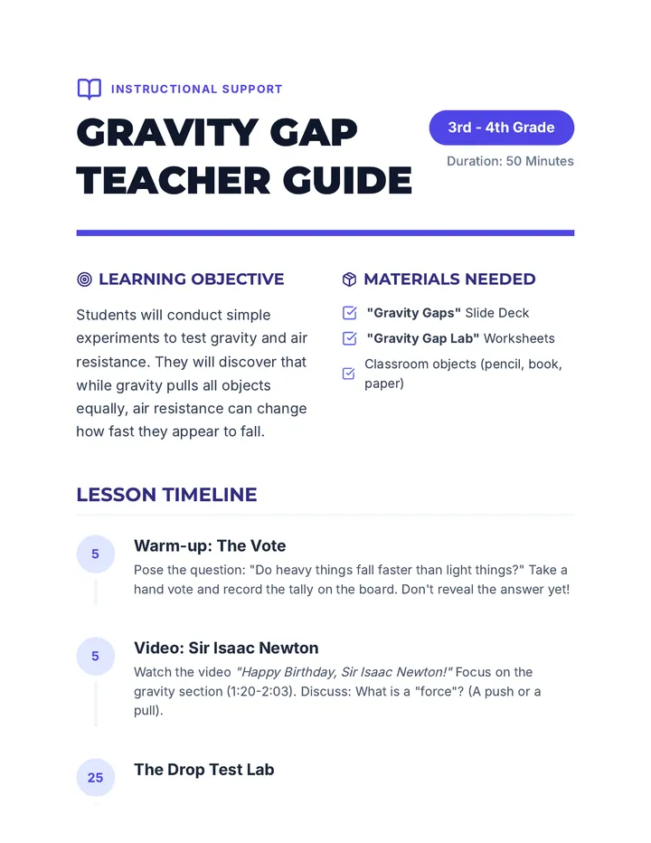 Gravity Gap Teacher Guide