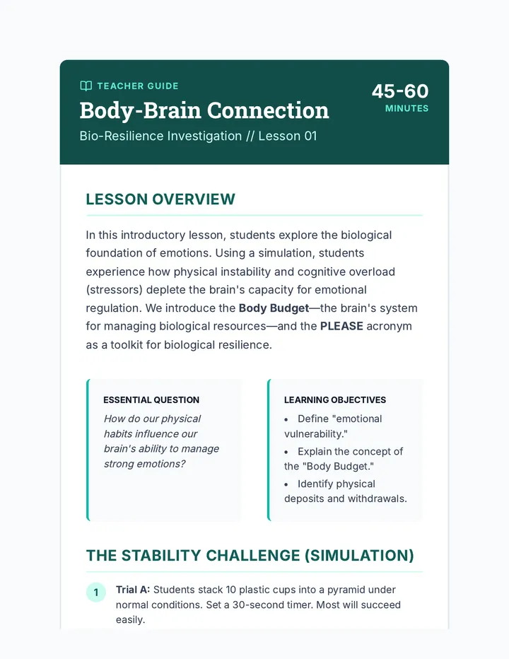 Body-Brain Teacher Guide