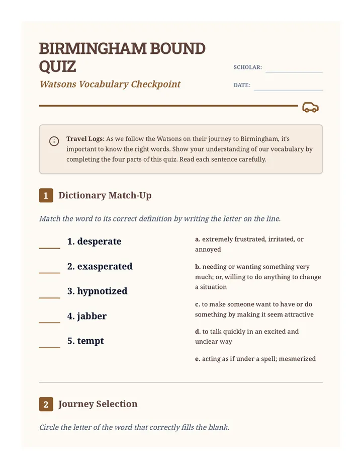 Birmingham Bound Quiz