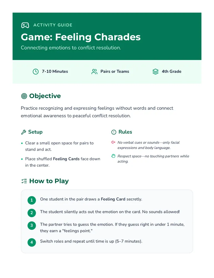 Feeling Charades Game Guide