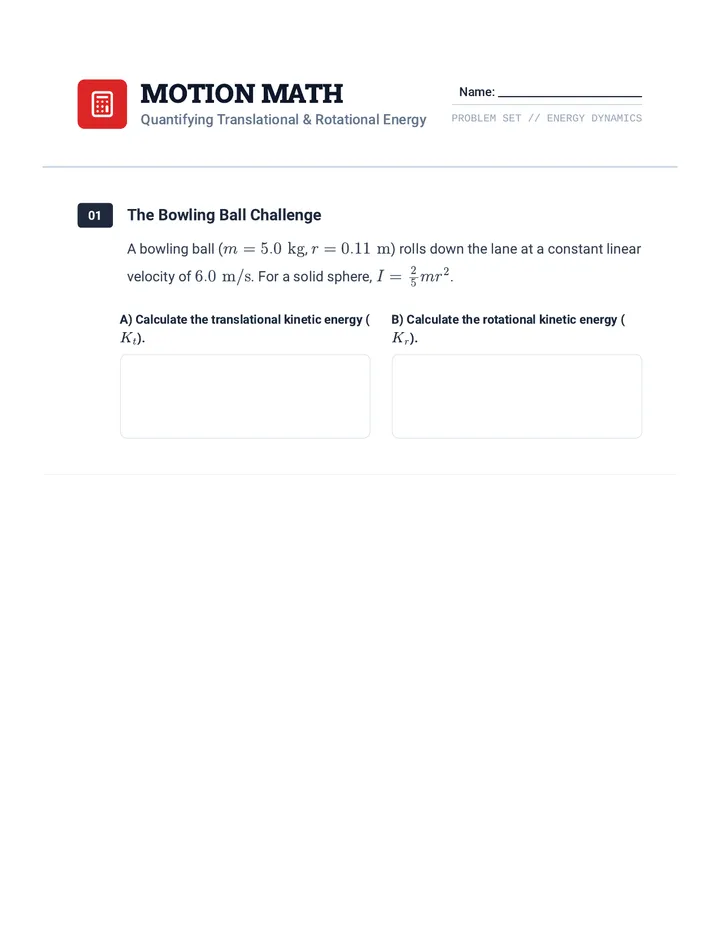 Motion Math Worksheet Updated