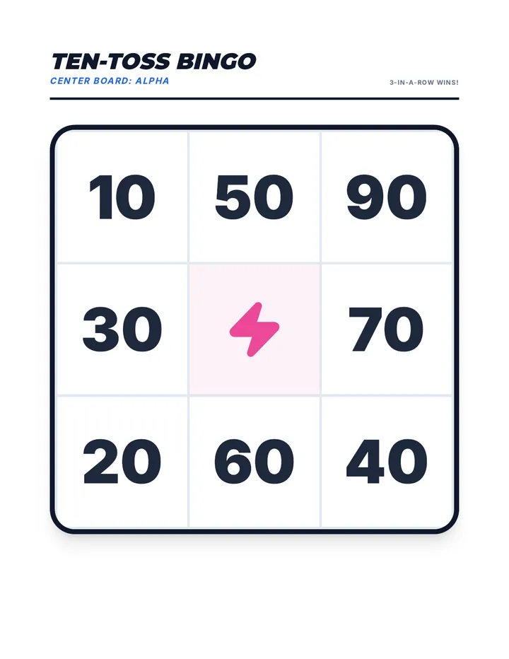 Ten Toss Bingo Boards