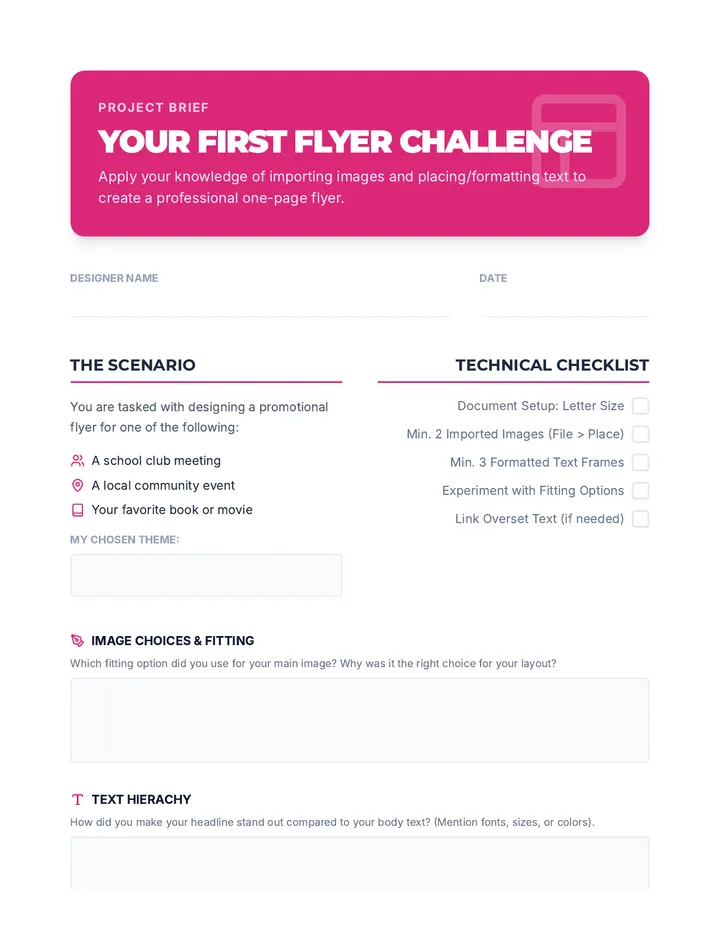 Flyer Design Challenge Activity