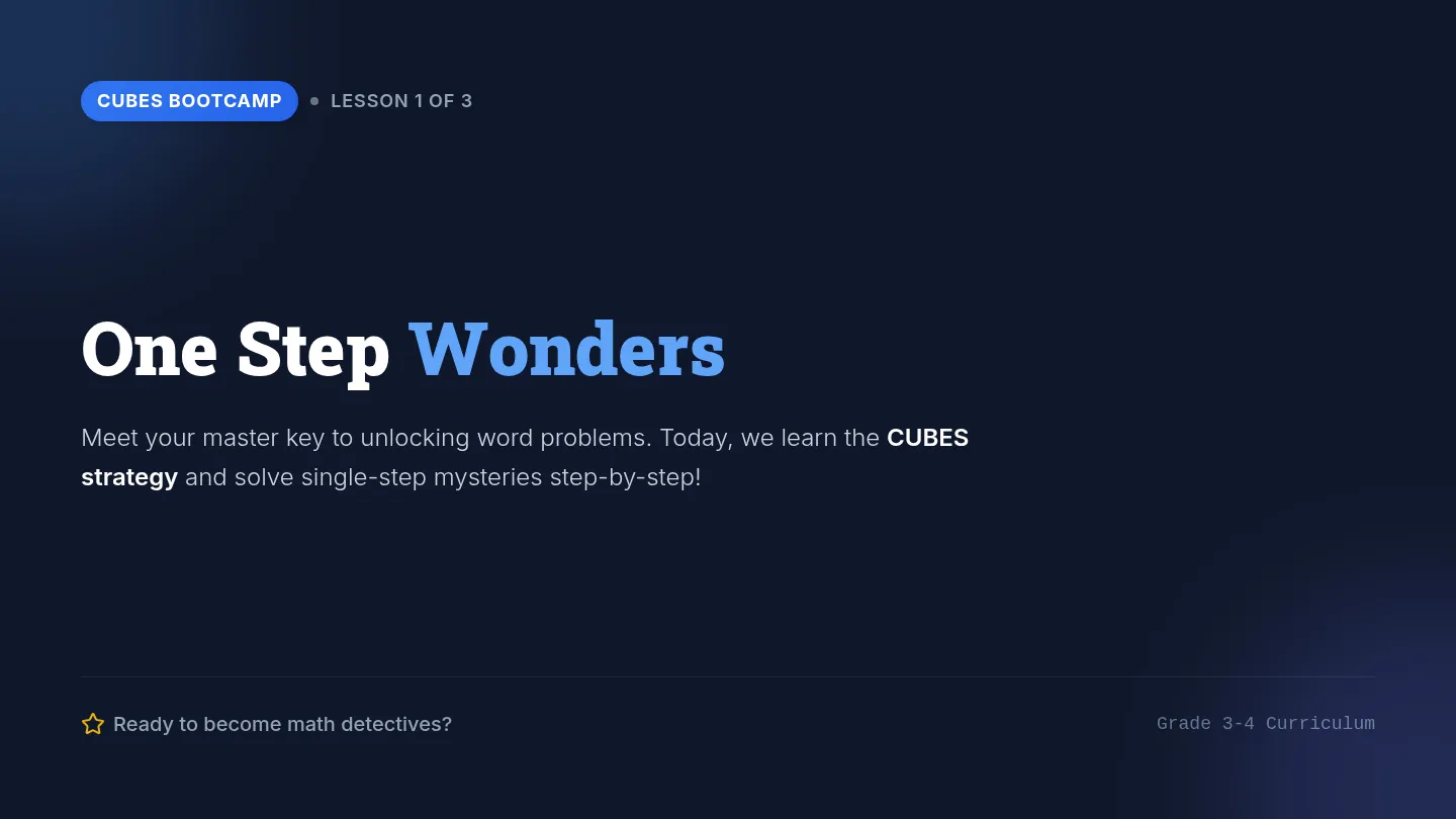 One Step Wonders Slides
