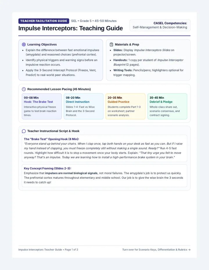 Impulse Interceptors Teacher Guide