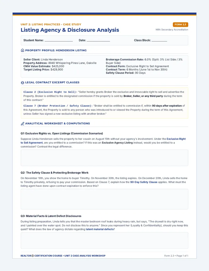 Listing Contract Case Study