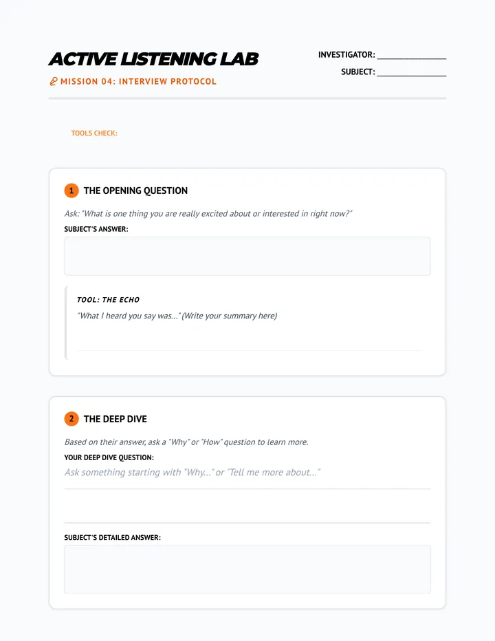 Active Listening Lab Worksheet