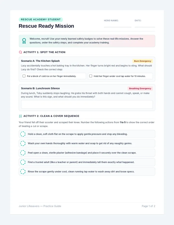 Rescue Ready Worksheet
