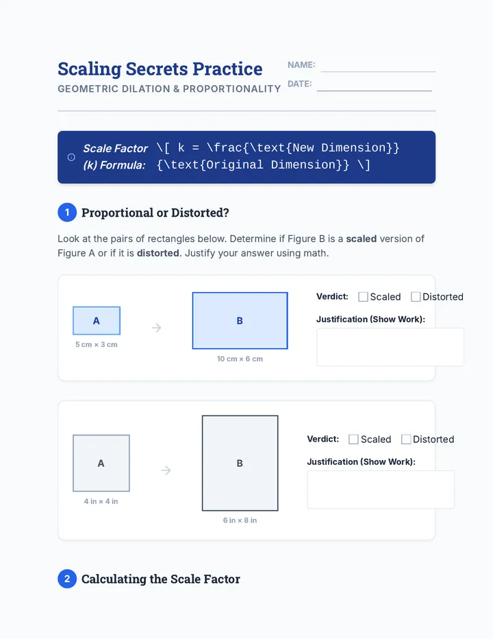 Scaling Secrets Worksheet
