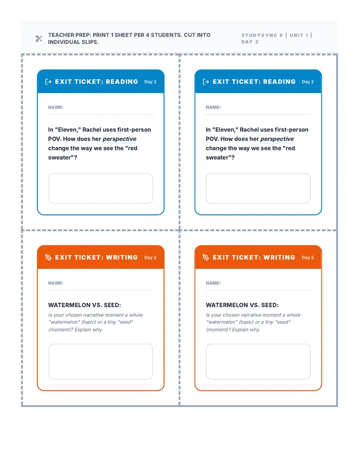 Day 2 Exit Tickets