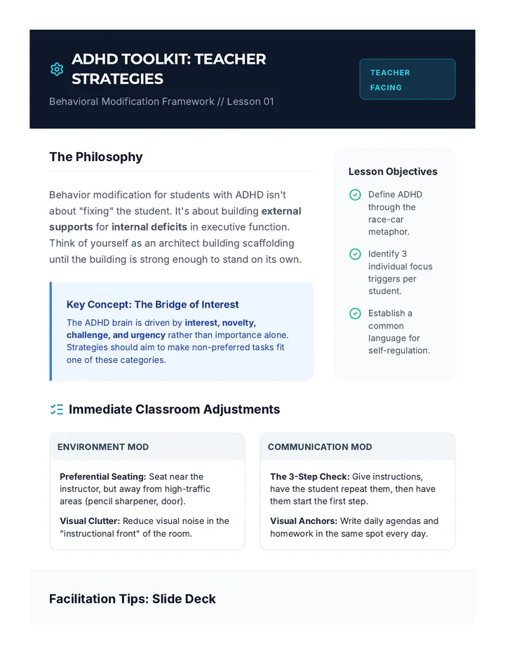 ADHD Toolkit Teacher Guide