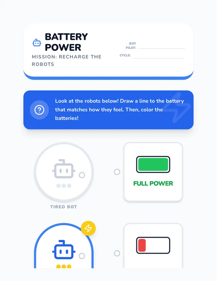 Battery Match Worksheet