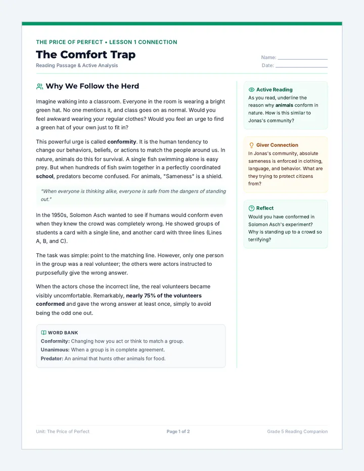 The Comfort Trap Student Packet