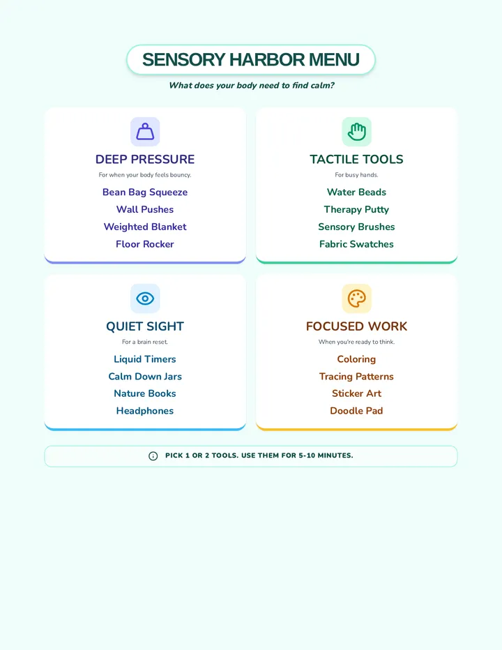 Sensory Choice Menu Poster