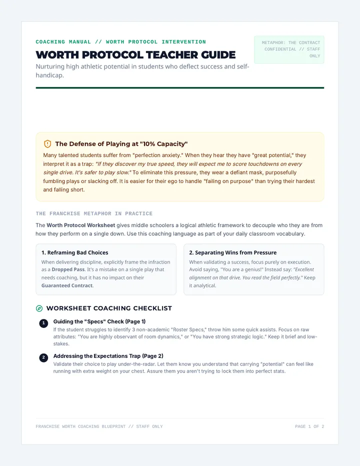 Worth Protocol Teacher Guide