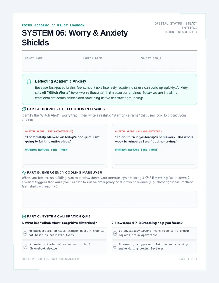 Worry Warriors Student Workbook