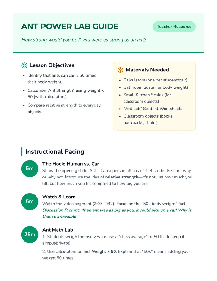 Ant Lab Teacher Guide