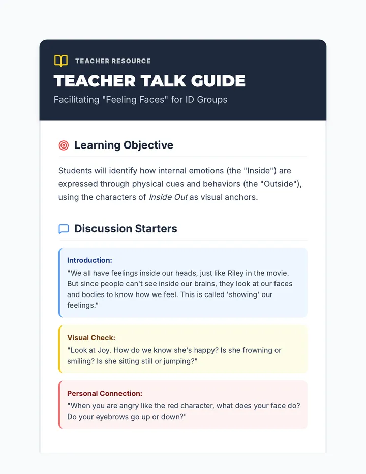Teacher Talk Guide