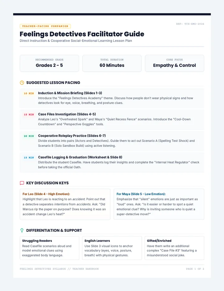 Feelings Detectives Teacher Guide